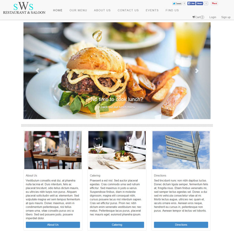 Smart Web Restaurant Classic Demo